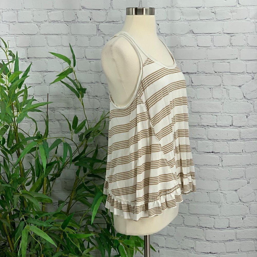 Hem & Thread Brown & Cream Striped Racerback Tank - Picture 3 of 9